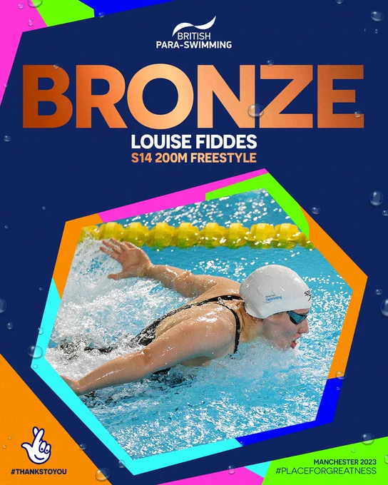 Louise Fiddes, S14 Women's 200m Freestyle bronze medallist
