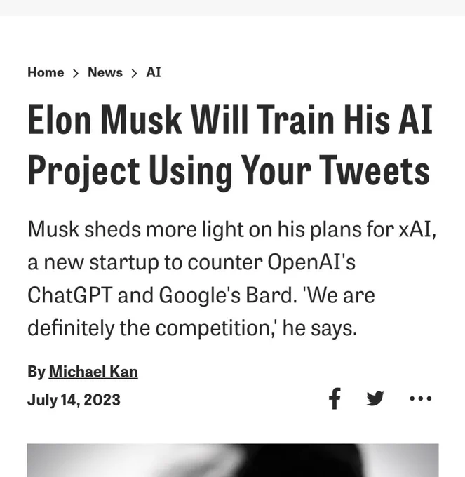 Elon Musk Will Train His AI Project Using Your Tweets