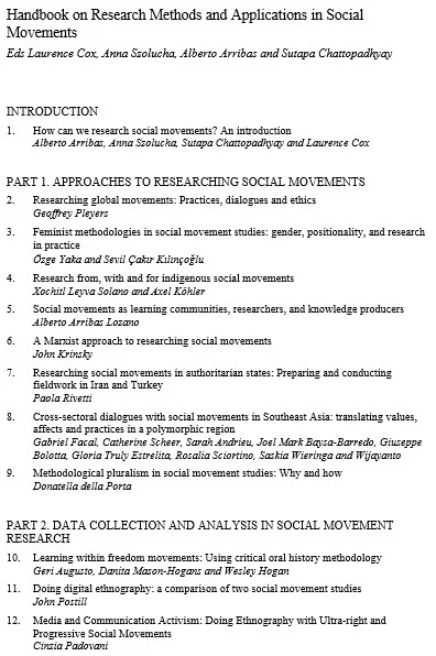 Table of contents part I