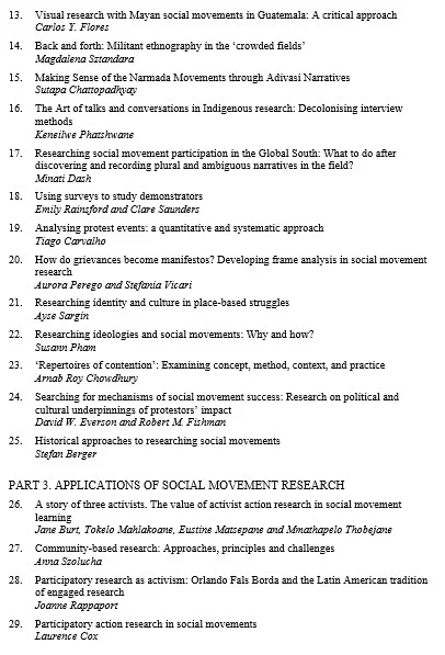 Table of contents part II