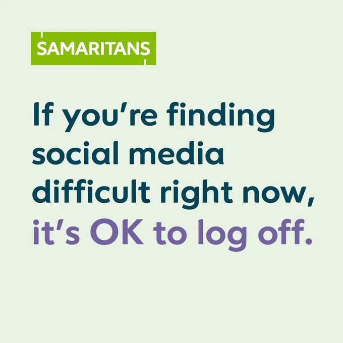 If you're finding social media difficult right now, It's OK to log off.