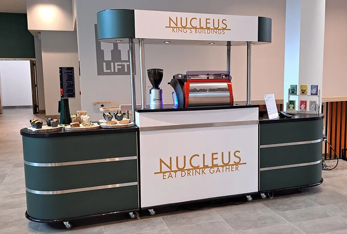 A photo of the Nucleus building catering kiosk.