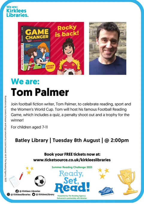 Poster for Tom Palmer event at Batley Library