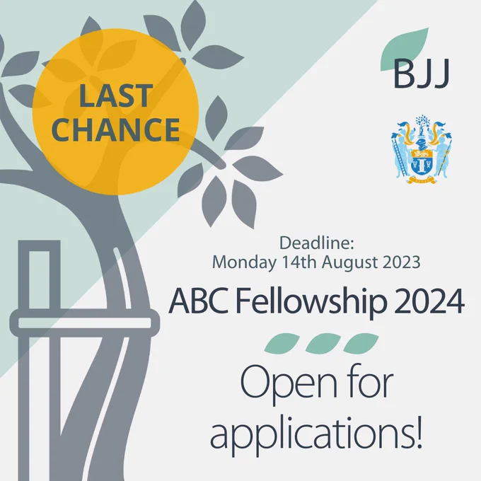 LAST CHANCE. The Bone & Joint Journal and British Orthopaedic Association ABC Fellowship 2024. Open for applications! Deadline: Monday 14th August 2023.