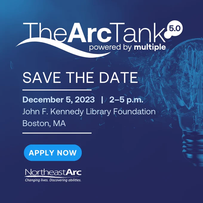 A Save the Date graphic invitation for The Arc Tank 5.0 featuring key event details.