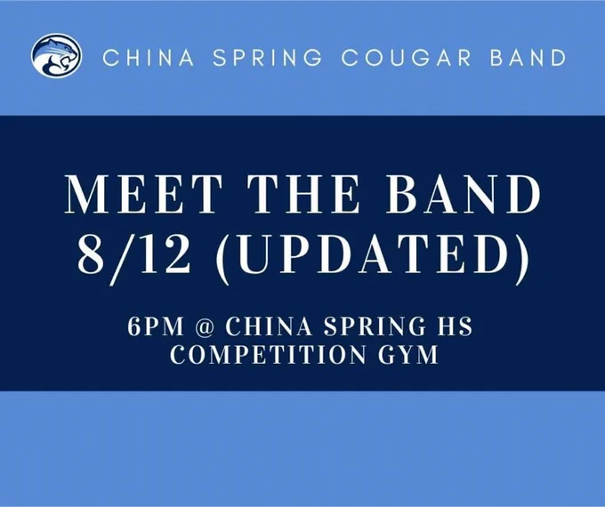 Meet the Band Date 8/12 6pm