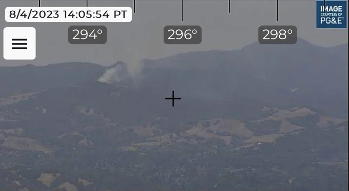 Smoke in the hills from the fire
