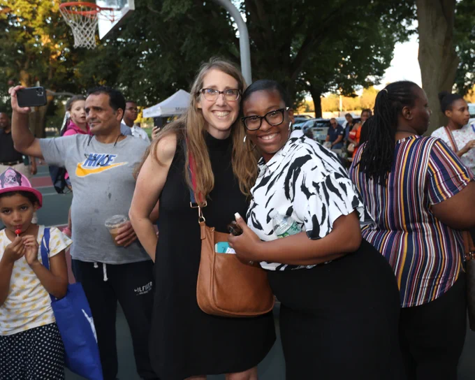 South Boston Neighborhood liaison and Chief Brianna Millor together at National Night Out. 