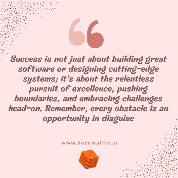 At DMX (Documatrix), we thrive on the belief that dreams manifest into reality when the spark of passion meets cutting-edge technology. Join us in embracing the limitless power of innovation, as together, we forge a future that will revolutionize the world! 🌟✨ Wishing you a joyous and inspiring weekend celebration! 🥳