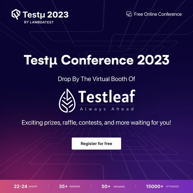 Testleaf joins as a partner for Testμ Conference 2023!