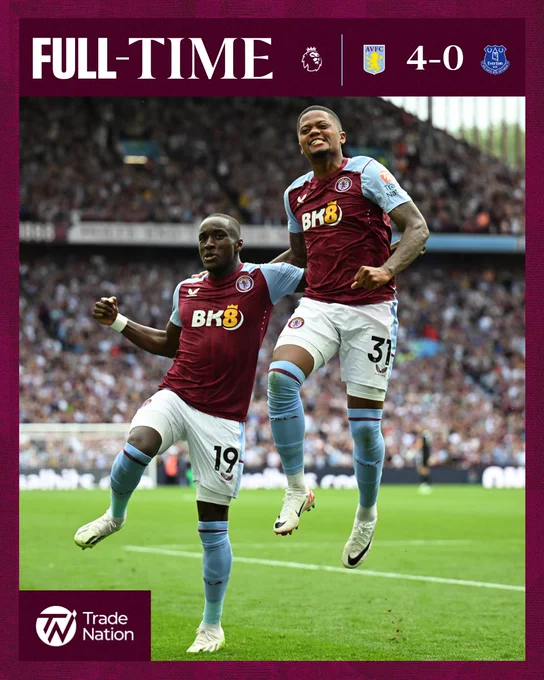 Full-time: Aston Villa 4 Everton 0!