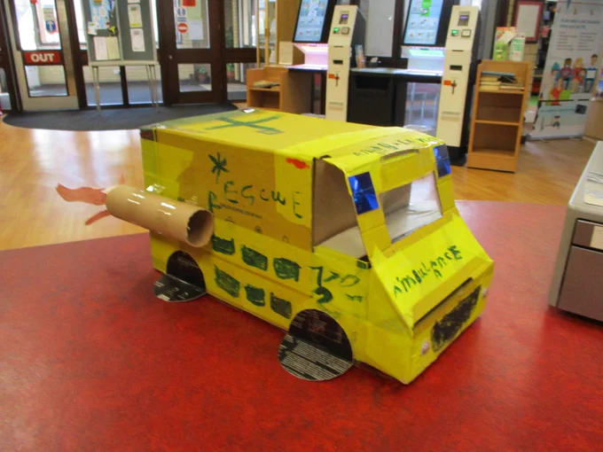 cardboard ambulance