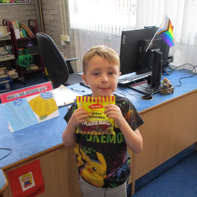 child with sweets