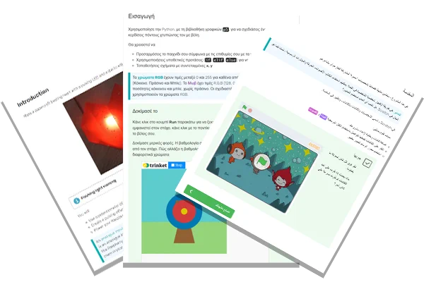 A selection of three step-by-step coding projects