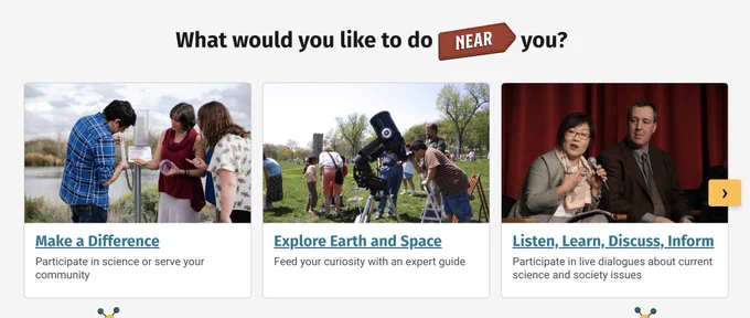 Science near me homepage pictured 