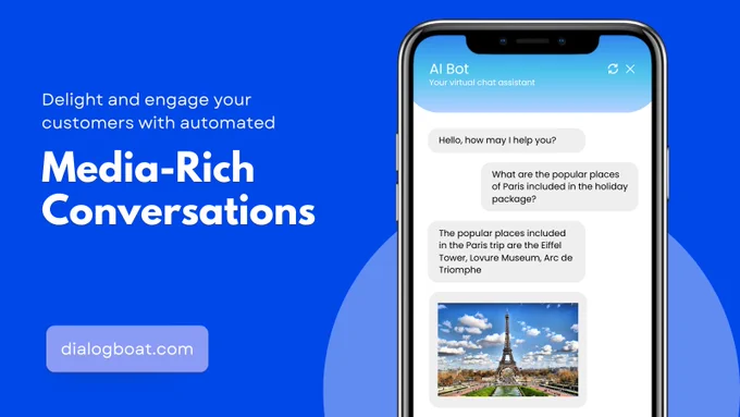 Demonstrates media-rich chatbot conversation with a customer. 