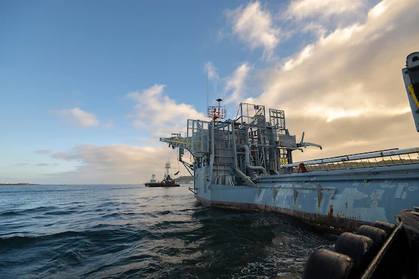 FLIP being towed out to sea. Photo: Erik Jepsen