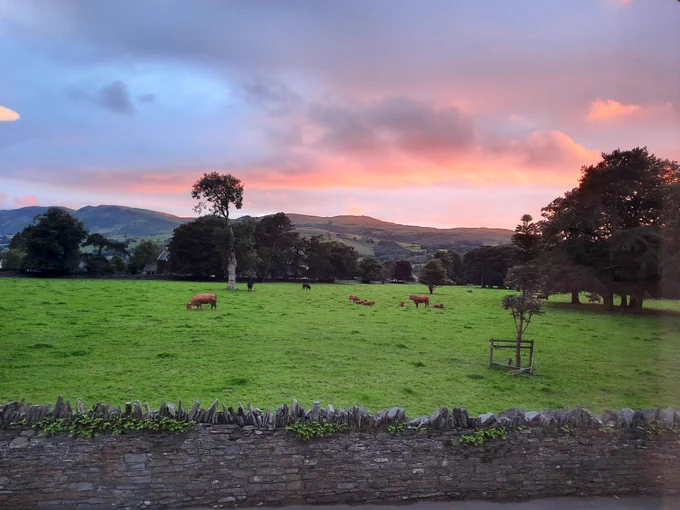 Sunday clouds over fields and fells 