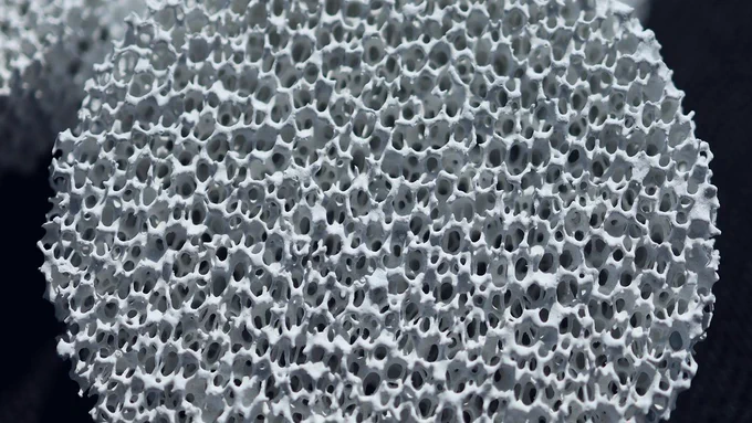 Close-up image of porous material
