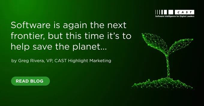 Software is again the next frontier, but this time it’s to help save the planet…