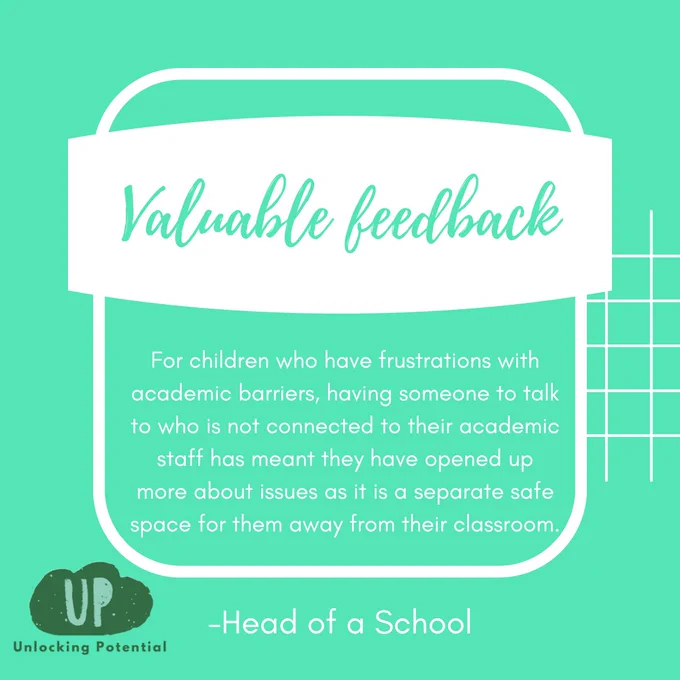 Image showing valuable feedback from a Head of a School about the great services of Unlocking Potential.