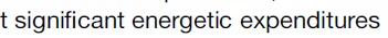 screenshot of text that reads: "significant energetic expenditures"