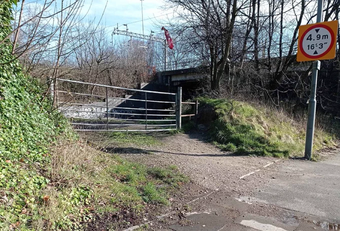 Pic of Thomas Lane access point to the Liverpool Loop Line before it was upgraded