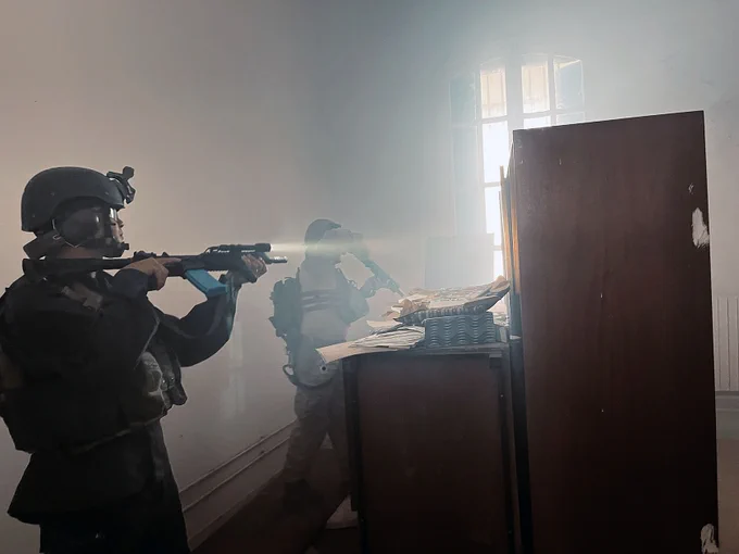U.S. Reconnaissance Marines with 3rd Force Reconnaissance Company, 4th Marine Division, conduct Close Quarters Tactics (CQT) with Tunisian Regiment Commandos Marine (RCM) as part of African Lion 23 in Bizerte, Tunisia on May 25, 2023. CQT consist of training in a close quarters environment with explosive and ballistic breaching tactics, techniques, and procedures. African Lion is part of an ongoing military cooperation between the United States and Tunisia, which aims to enhance security in Tunisia. Eighteen nations and approximately 8,000 personnel will participate in African Lion 2023, U.S. Africa Command’s largest annual combined, joint exercise that will take place in multiple countries to include Tunisia from May 13 – June 18, 2023. (U.S. Marine Corps photo by Major Lara Soto)