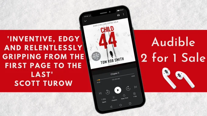 Audio cover of Child 44 by Tom Rob Smith. Audible 2 for 1 Sale. 'Inventive, edgy and relentlessly gripping from the first page to the last' Scott Turow