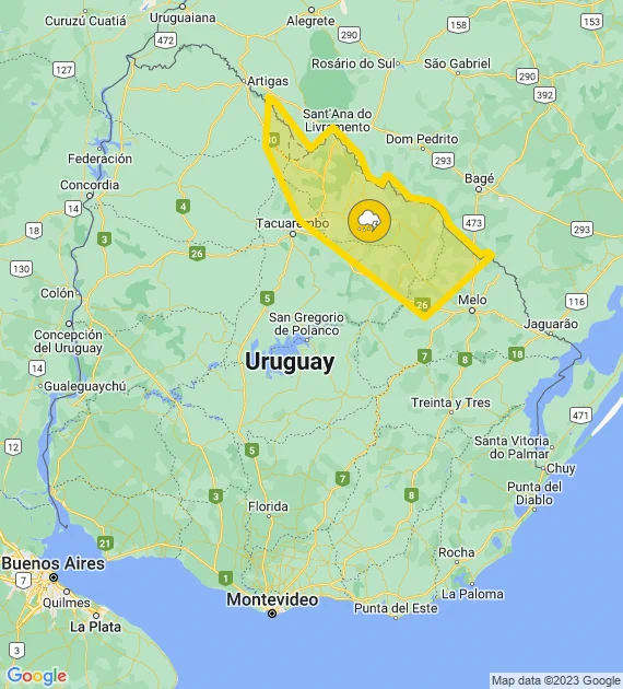 Mapa con los niveles de riesgo