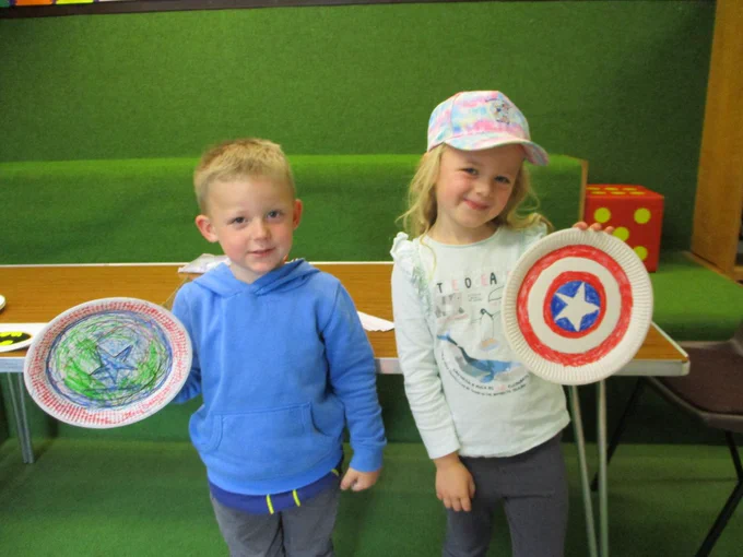 two children with shields