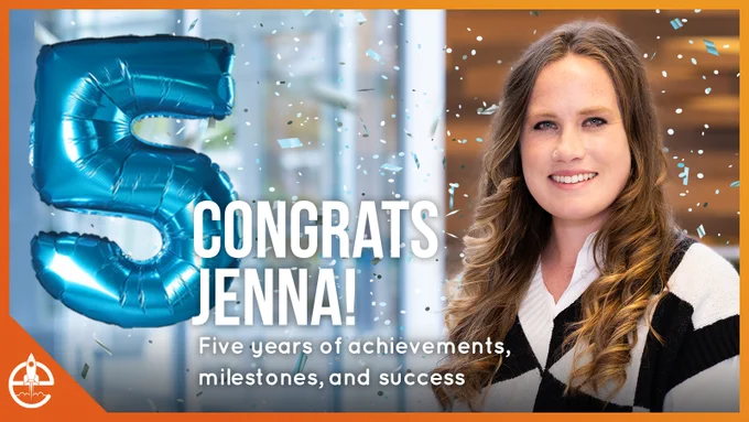 Congrats, Jenna on your 5-year anniversary at Elevate Healthcare!