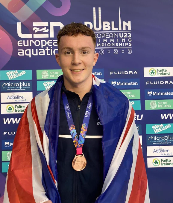 Men’s 50m Breaststroke bronze medallist, Archie Goodburn