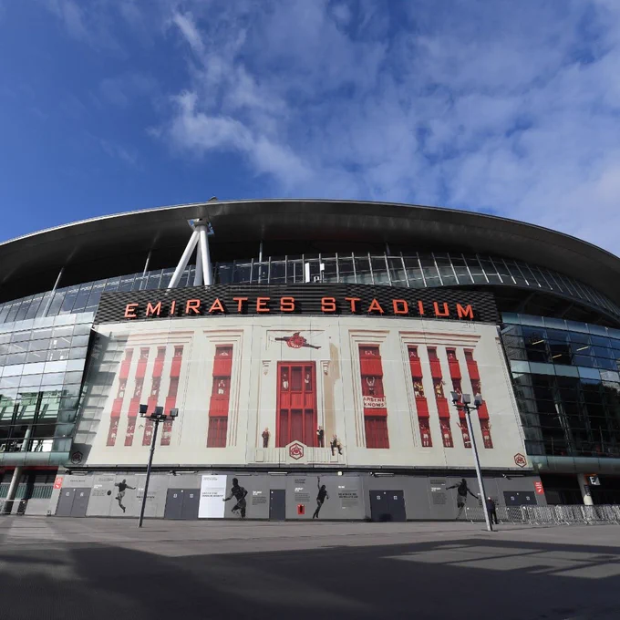 The view outside Emirates Stadium ahead of today's game.