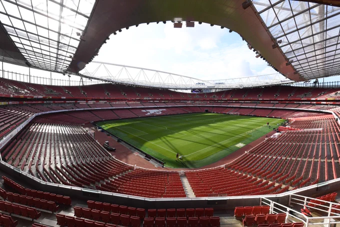 The inside of Emirates Stadium ahead of today's game.