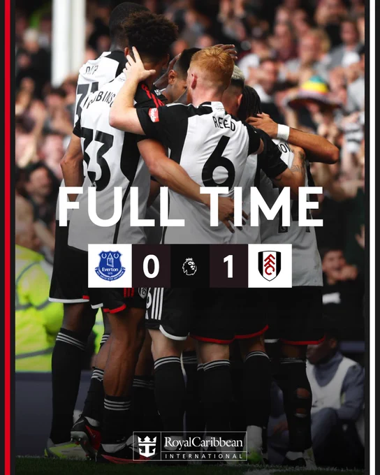 Full-Time: Everton 0-1 Fulham.