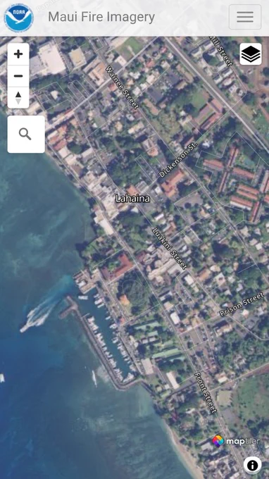 Satellite image of Lahaina before the fire