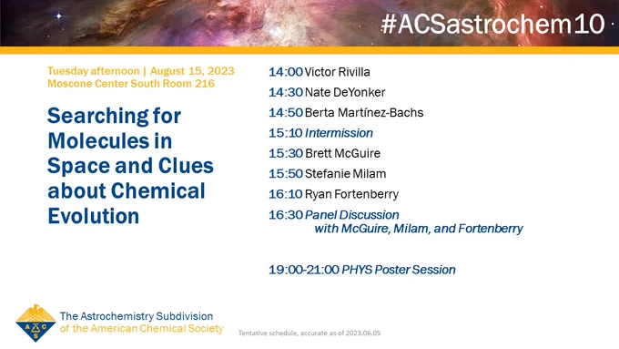 Schedule for "Searching for Molecules in Space and Clues about Chemical Evolution" session