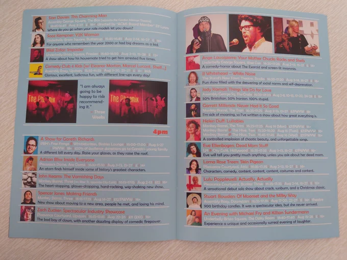 Booklet of show recs, around 4pm