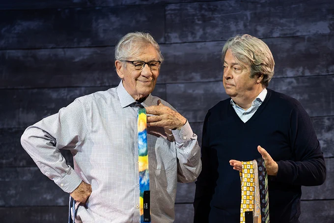A photo showing Ian McKellen and Roger Allam