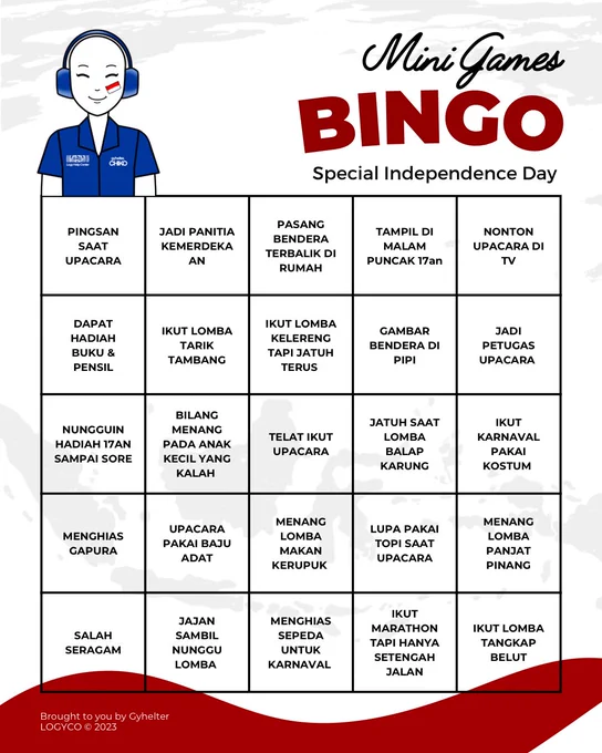 NOTE: 

OPEN FOR PUBLIC. 
Pamerkan hasil BINGO-mu di QRT ya!