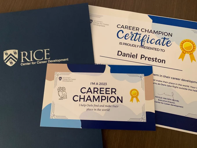 2023 "Career Champion" Certificate