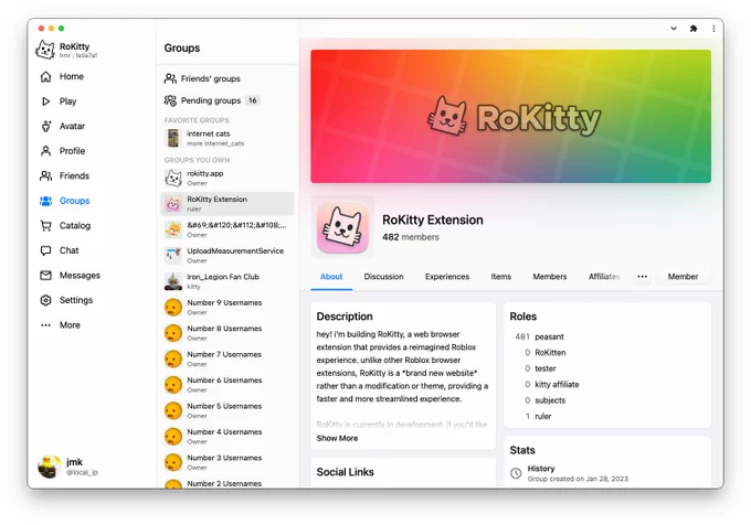 RoKitty UI in light mode