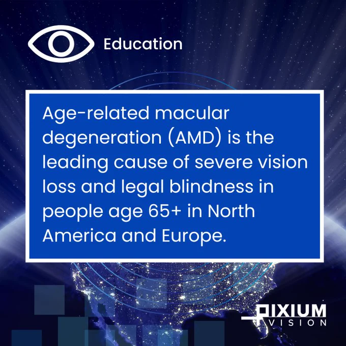 Age-related macular degeneration (AMD) is the leading cause of severe vision loss and legal blindness in people age 65  in North America and Europe.