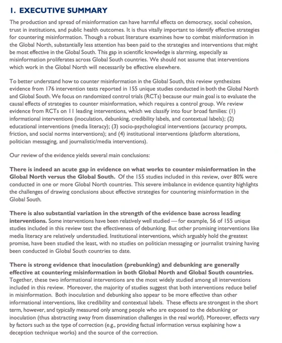 Executive summary - page 1 (too long to include)