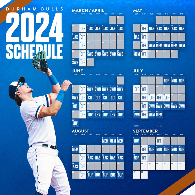 Durham Bulls 2024 Schedule graphic