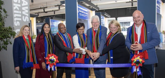 The ribbon-cutting ceremony at the newest AWS Skills Center in Cape Town, South Africa.