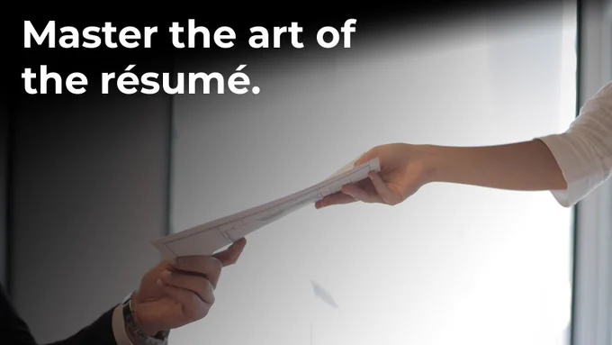 Master the art of the resume. Generic photo.