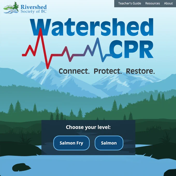 The title landing page of the Virtual Watershed CPR Education Program.