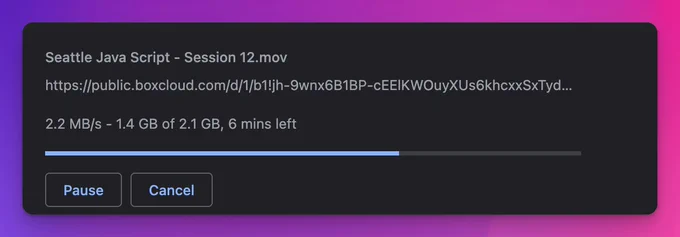 download progress screen
